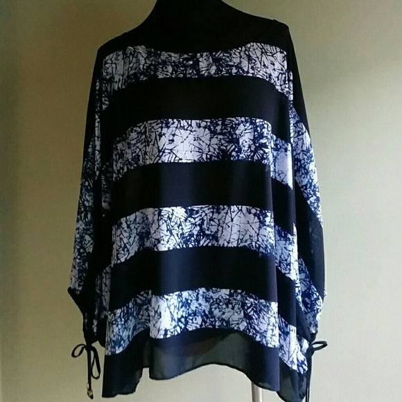 New Michael Kors striped batwing pancho - Picture 1 of 4